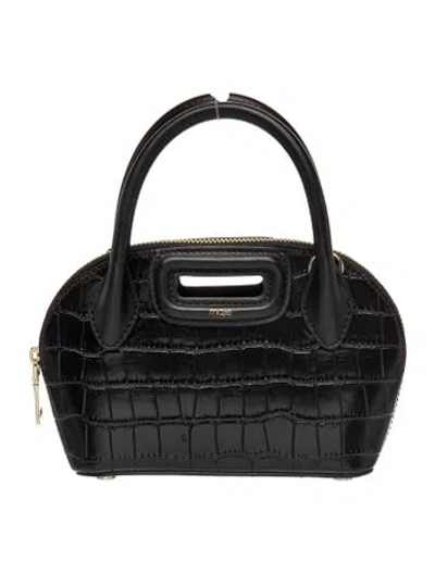 Pre-owned Maje Leather Top Handle Bag In Black