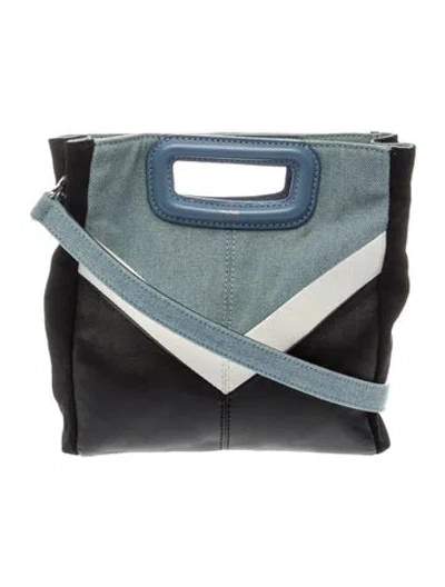 Pre-owned Maje Leather Top Handle Bag In Blue