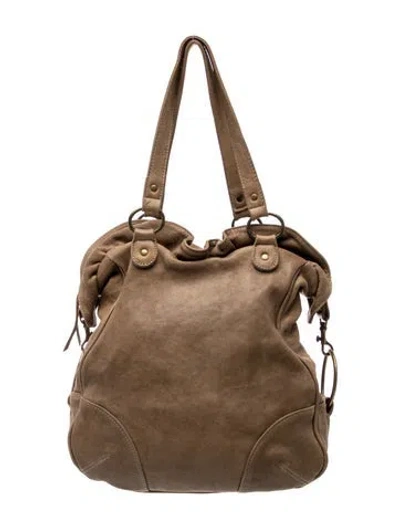 Pre-owned Maje Leather Top Handle Bag In Brown