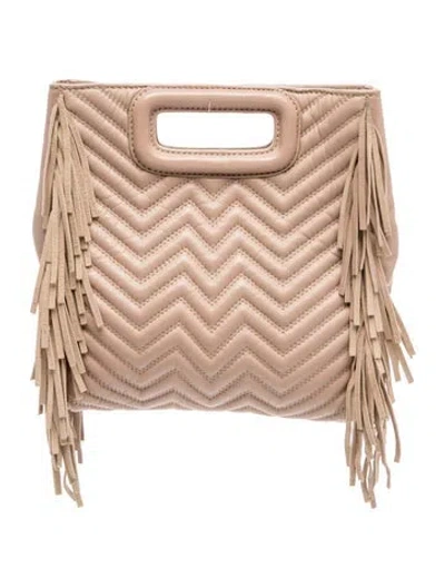 Pre-owned Maje Leather Top Handle Bag In Neutral