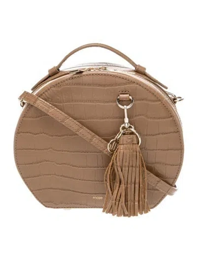 Pre-owned Maje Leather Top Handle Bag In Neutrals