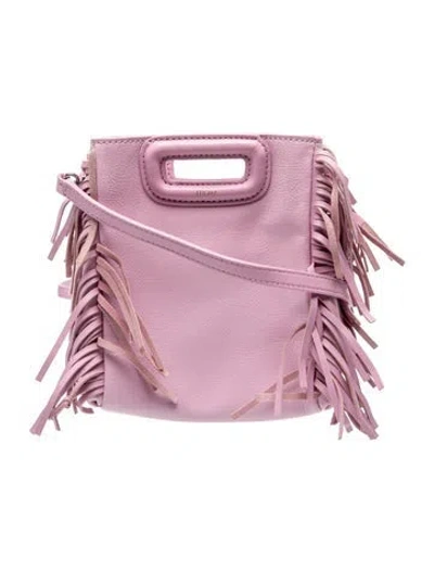 Pre-owned Maje Leather Top Handle Bag In Pink