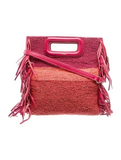 Pre-owned Maje Leather Top Handle Bag In Pink