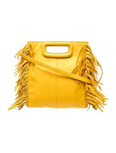 Pre-owned Maje Leather Top Handle Bag In Yellow