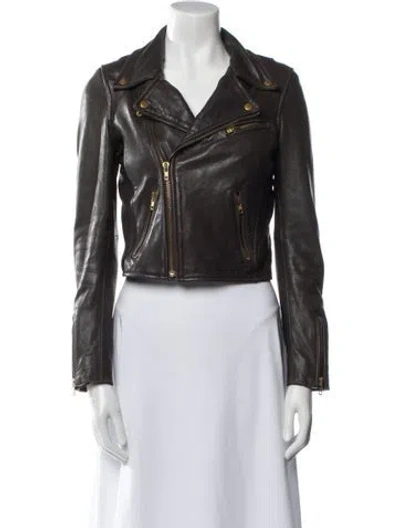 Pre-owned Maje Leather Trench Coat In White