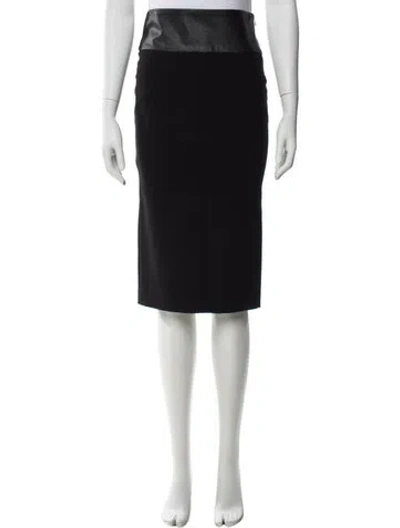 Pre-owned Maje Leather Trim Embellishment Knee-length Skirt W/ Tags In Green