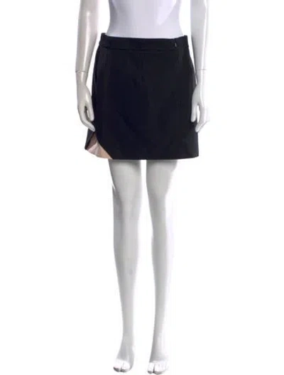 Pre-owned Maje Leather Trim Embellishment Long Skirt In Black