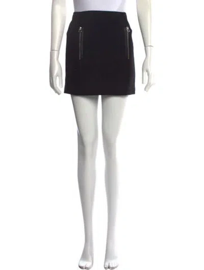 Pre-owned Maje Leather Trim Embellishment Mini Skirt In Black