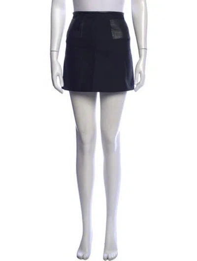 Pre-owned Maje Leather Trim Embellishment Mini Skirt In Black