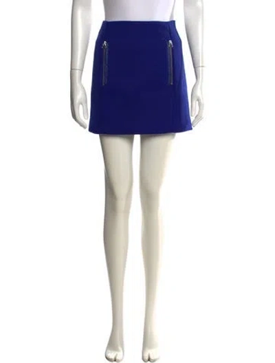 Pre-owned Maje Leather Trim Embellishment Mini Skirt In Yellow