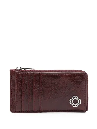 Maje Leather Wallet In Red