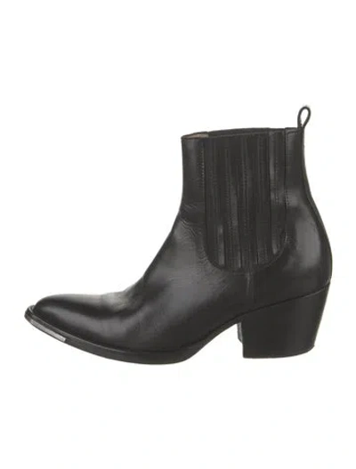 Pre-owned Maje Leather Western Boots In Black