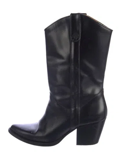 Pre-owned Maje Leather Western Boots In Blue
