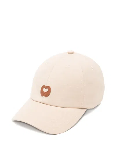Maje Leather-patch Baseball Cap In White