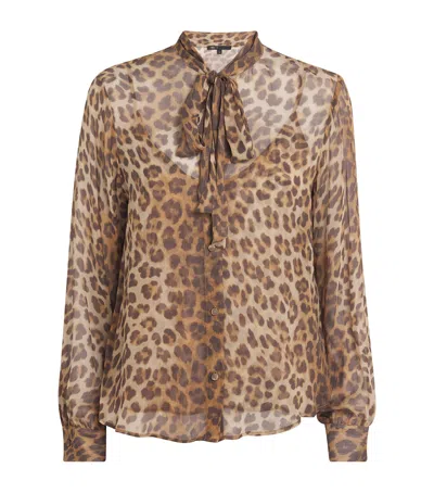 Maje Leopard-print Blouse In Brown