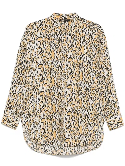 Maje Leopard-print Shirt In Marron/brown