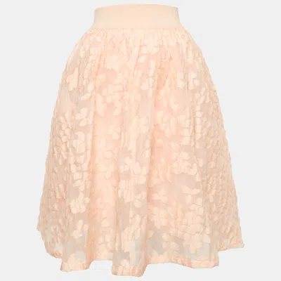 Maje Peach Fil Coupe Mesh Joshua Rose Short Skirt In White
