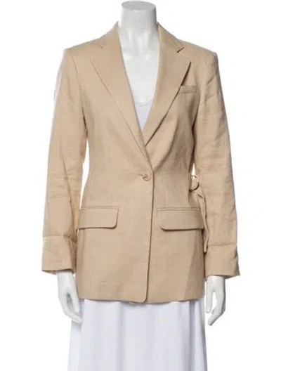 Pre-owned Maje Linen Blazer In Neutral