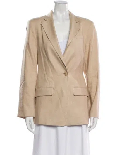 Pre-owned Maje Linen Blazer In Neutral