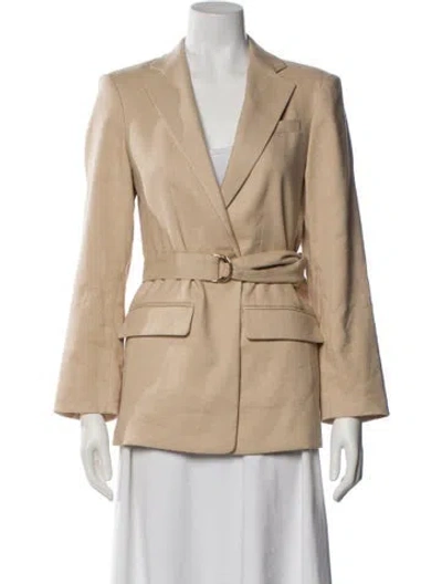 Pre-owned Maje Linen Blazer In Neutral