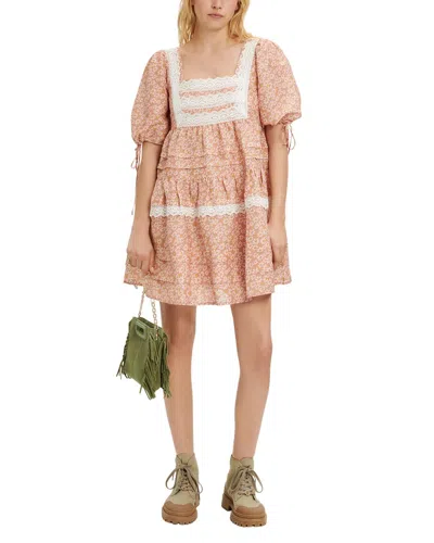 Maje Linen-blend Dress In Pink