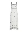Maje Linen-blend Embroidered Cut-out Maxi Dress In White