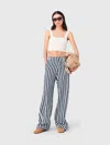 Maje Linen Blend Sailor Trousers In White
