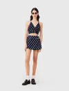 Maje Linen Blend Skort In Blue