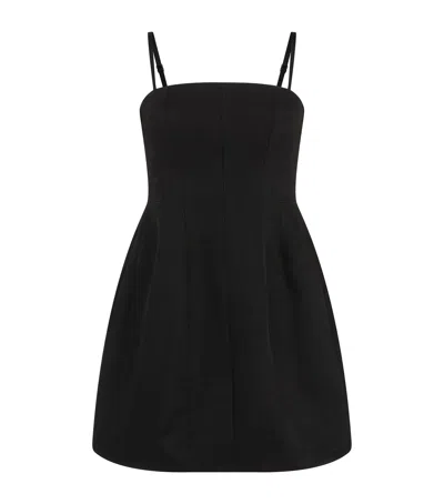 Maje Linen-blend Strapless Mini Dress In Black