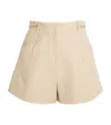 Maje High-waist Linen Shorts In White