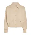 Maje Linen-cotton Jacket In Neutral