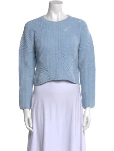 Pre-owned Maje Linen Crew Neck Sweater In Blue