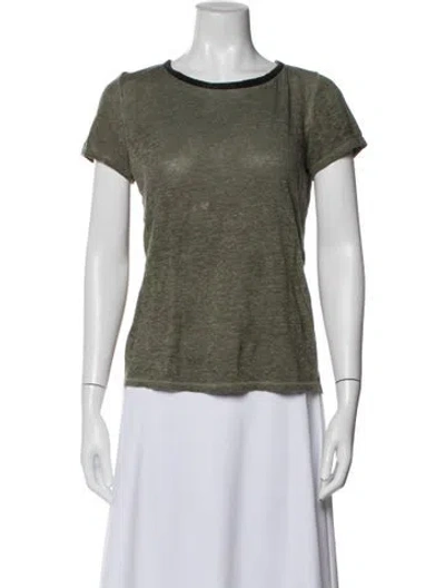 Pre-owned Maje Linen Crew Neck T-shirt In Black