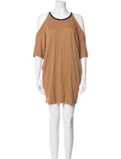 Pre-owned Maje Linen Crew Neck Tunic In Brown