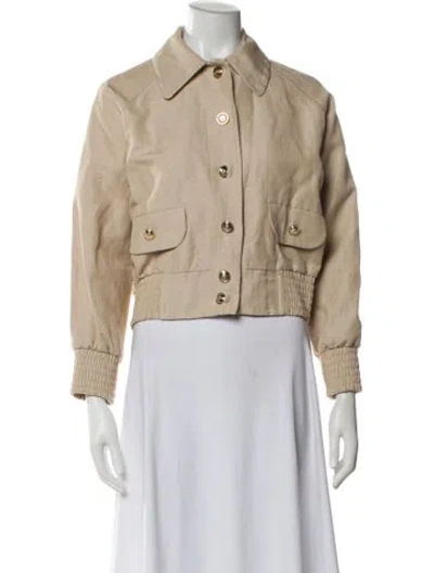 Pre-owned Maje Linen Denim Jacket In Neutral
