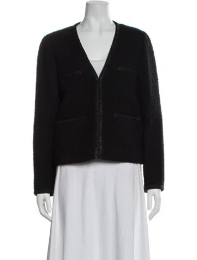 Pre-owned Maje Linen Evening Jacket In Black