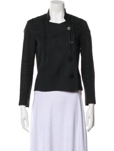 Pre-owned Maje Linen Evening Jacket In Gray