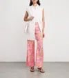 Maje Linen Floral Wide-leg Trousers