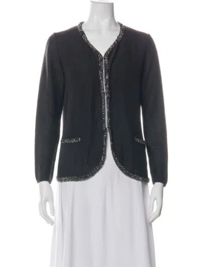 Pre-owned Maje Linen Jacket In Green