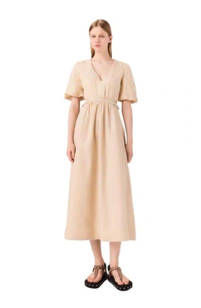 Maje Linen Maxi Dress