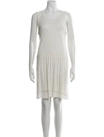 Pre-owned Maje Linen Mini Dress In Neutral