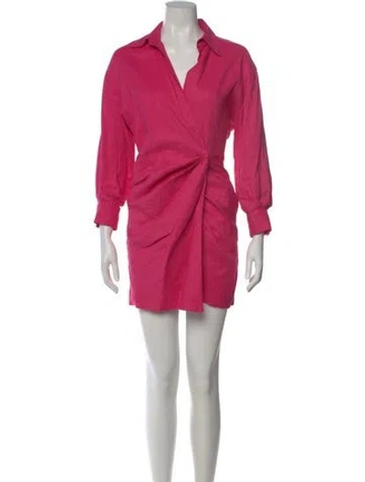 Pre-owned Maje Linen Mini Dress In Pink
