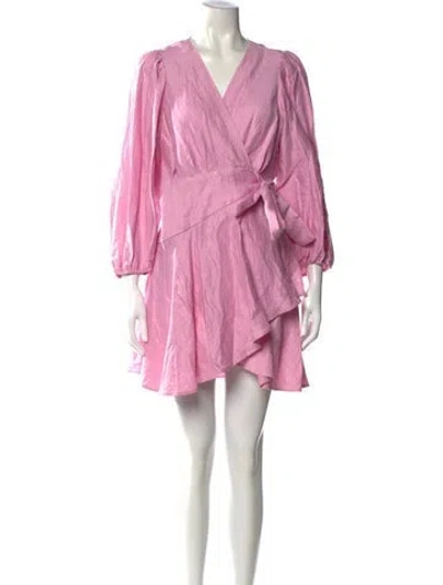Pre-owned Maje Linen Mini Dress In Pink