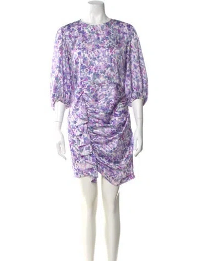 Pre-owned Maje Linen Mini Dress In Purple