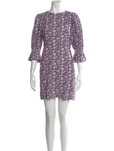 Pre-owned Maje Linen Mini Dress In Purple