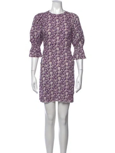 Pre-owned Maje Linen Mini Dress In Purple