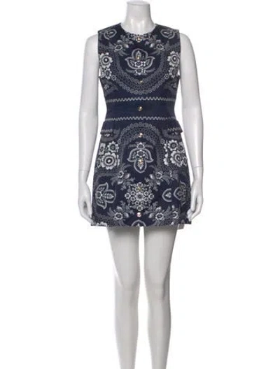 Pre-owned Maje Linen Mini Dress W/ Tags In Blue