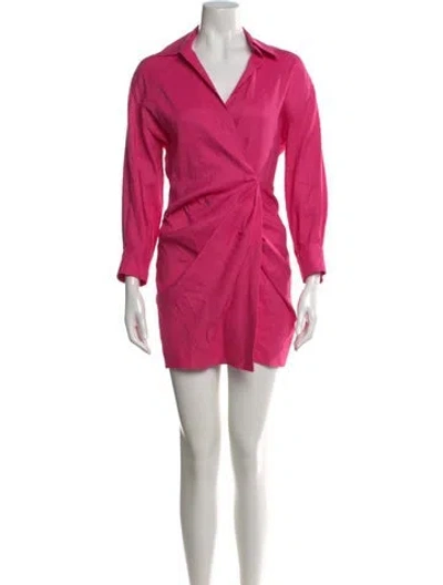 Pre-owned Maje Linen Mini Dress W/ Tags In Pink