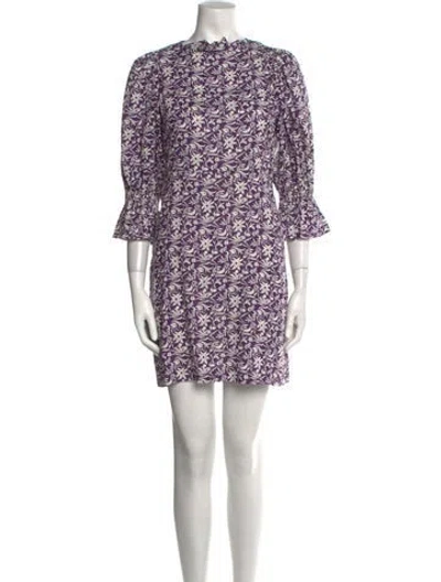 Pre-owned Maje Linen Mini Dress W/ Tags In Purple