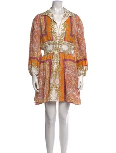 Pre-owned Maje Linen Mini Dress In White